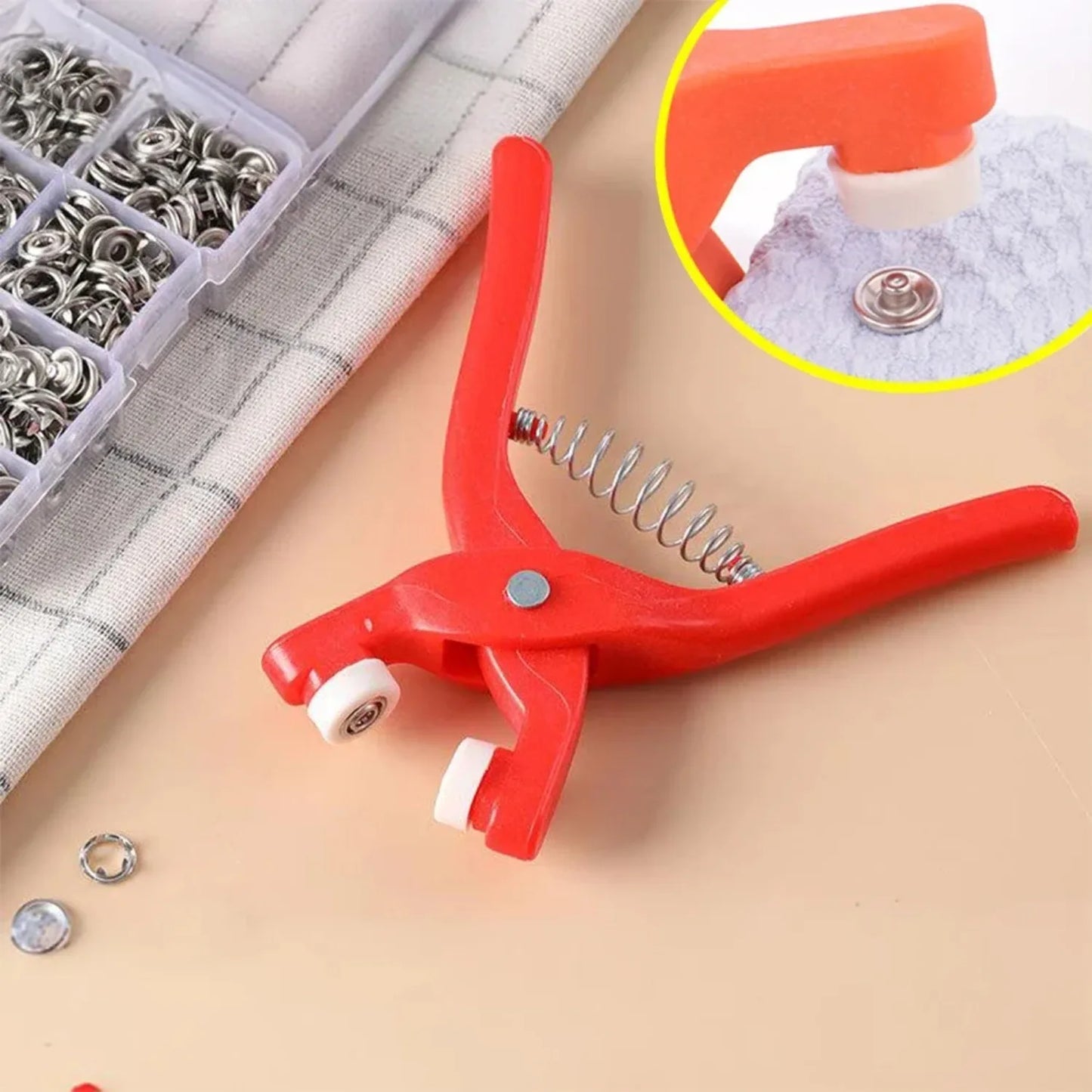 2Set Snap Button Kit With Hand Pressure Pliers 50pcs Snaps , Metal Snaps For Sewing, Sewing Snaps For DIY Crafts Clothes Hats