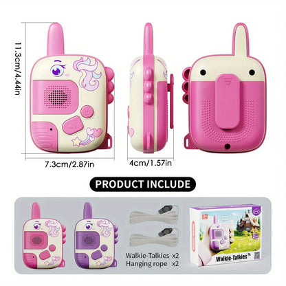 Pink Unicorn Walkie Talkies Toys with LanyardsA for Outdoor Camping Games & Birthday Christmas Toys Gifts for Boys Girls Kids