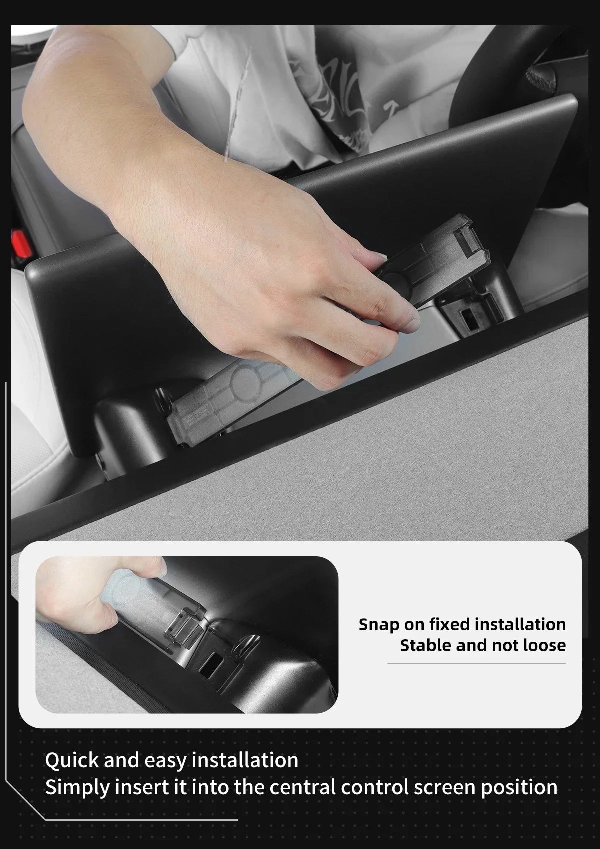 For Tesla Model Y Juniper 2025 Accessories Under-Screen Storage Organizer Box Center Console Screen Protect Trim Charge Pad Mat