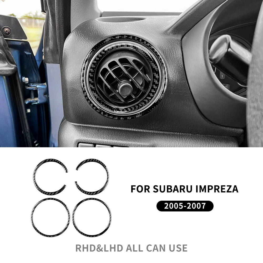 Real Soft Carbon Fiber Sticker For Subaru Impreza 2005 2006 2007 Gear Shift Panel Outlet Vent CD Frame Interior Accessories