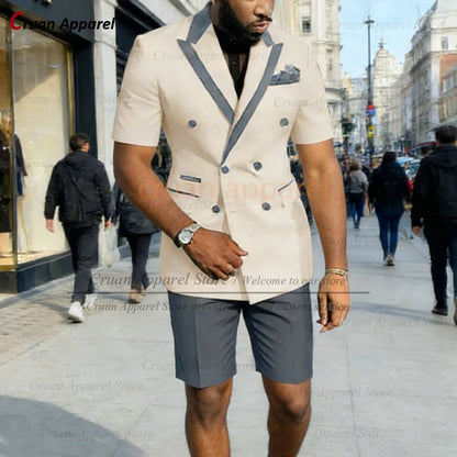 Summer Casual Outfits For Men Birthday Banquet Custom High Quality Blazer Pants 2 Pieces Evening Dinner Fashion Suit Sets
