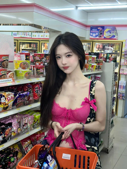 2026 New Lace Crop Top Women's Slim Fit Underwear Outerwear Short Length Plant Floral Patterned No Chest Pad Inner Wear