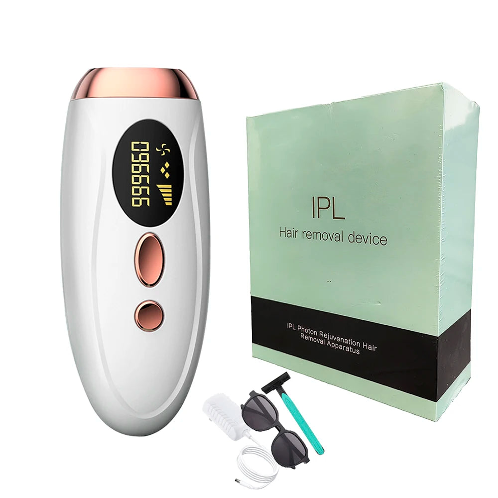 Permanent Hair Removal for Women Facial Body Bikini,Painless Safe IPL Laser Epilator 999999 Flashes LCD Display