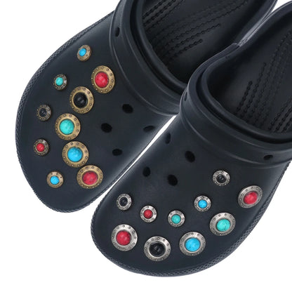 Shoe 크로크 Decorations Charm Detachable Pines Simulated Turquoise Metal Accessories Pins Hole Sandals Ornament Gift 1 Set 16 Pcs