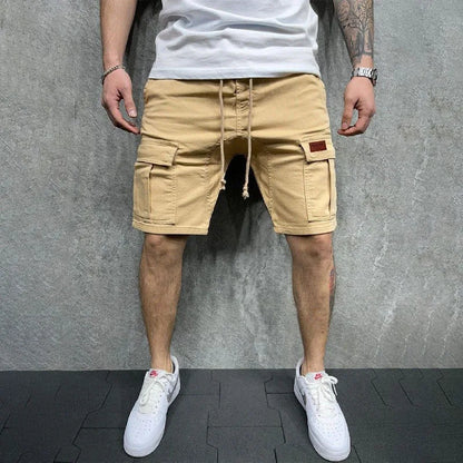 Men's Cargo Shorts Casual Work Pants Loose Fit High Street Short Pants Clothing Drawstring Sports Male Outfit Shorts