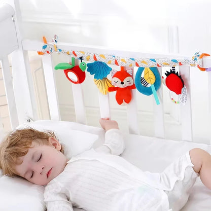 Sensory Baby Plush Rattle Toys Stroller Musical Mobile Hanging Toys Baby Rattles Mobiles Babies Newborns Games Toy 0 6 12 Months