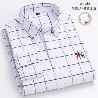 Fashionable Cotton Men's Shirt Long-Sleeved Oxford Soft Comfortable And Breathable Classic Versatile Business Casual Men's Shirt