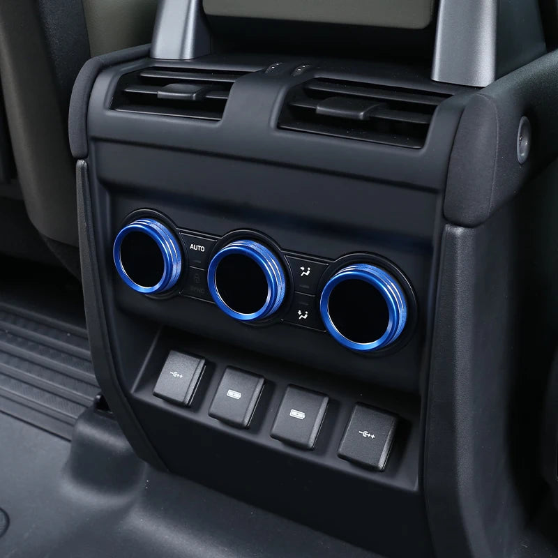 cheya Car central control air conditioner volume knob decorative cover For Land Rover Defender 110 2020+ Aluminum accessories
