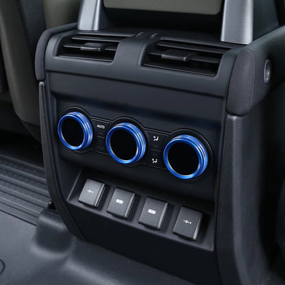 cheya Car central control air conditioner volume knob decorative cover For Land Rover Defender 110 2020+ Aluminum accessories