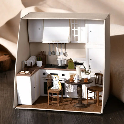 Wooden Mini Doll Hous DIY Kit for Making Room Toys Home Bedroom Decoration with Furniture Kit with LED for Home Decoration Gifts