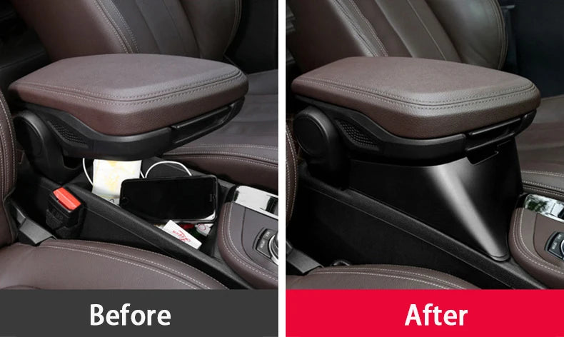 LHD Car Central Seat Armrest Box Console Storage Container Organizer Tray Interior For BMW X1 F48 X2 F39 2016-21 Car Accessories