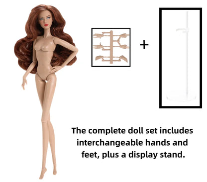 1/6 Scale Supermodel Female Body with 14 Joints Includes Multiple Wig Options And Extra Head for Collectible Figures