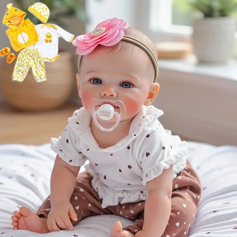 Full Body Vinyl Reborn Baby Dolls - 18 Inch Weighted Realistic-Newborn Baby Doll Real Life Baby Dolls with Complete Accessories & Gift Box