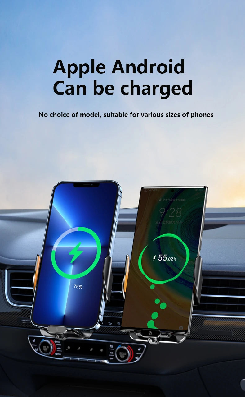 66W Fast Charging Car Phone Holder Wireless Magnetic Charging Base  Fully Automatic Sensor Activation Function
