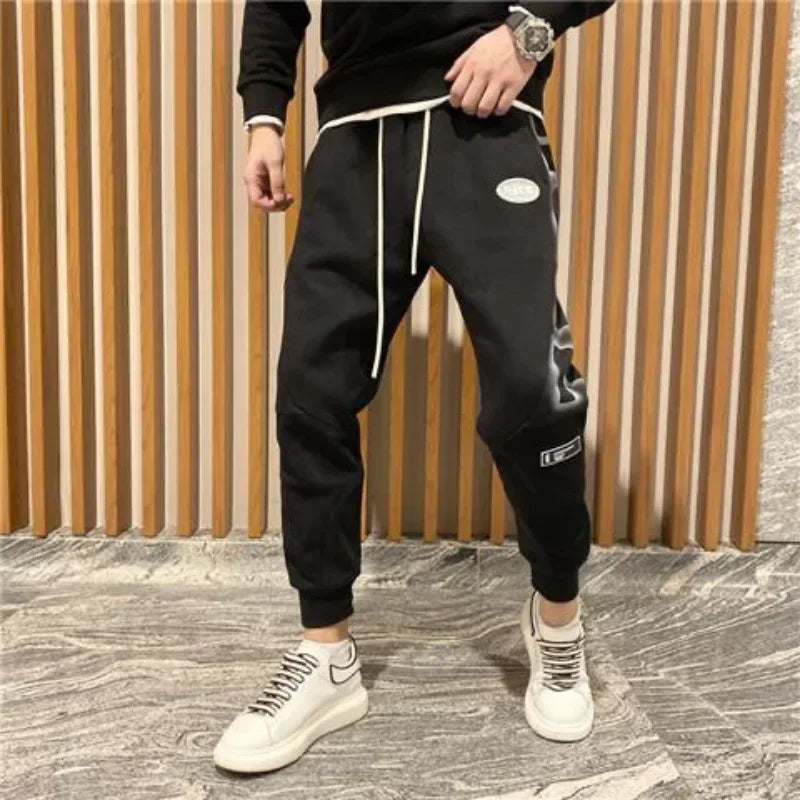 Trousers Jogger Track Grey Print Man Sweat Pants Athletic Sport Men's Sweatpants New Items In Fashion Harajuku Korean Style Y2k