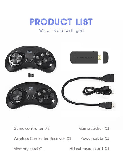 DATA FROG 16Bit Retro Game Stick HDMI-compatible Wireless Handheld Game Console Built-in 900+ Retro Classic Games For Home TV