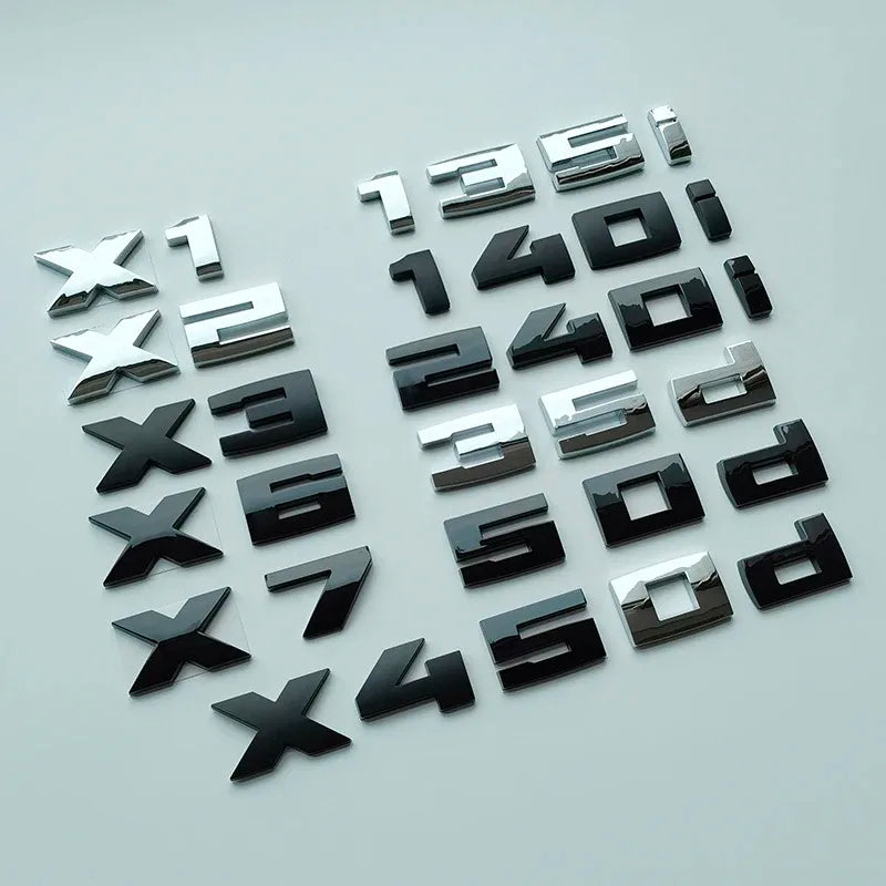 2.6cm M Series Bond Letters ABS Emblem for X1 X2 X3 X4 X5 X6 X7 135i 140i 235i 240i 550i 540i 535d Car Trunk Badge Logo Sticker