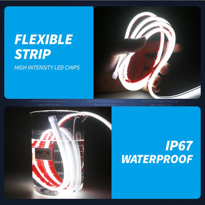 XINFOK LED Auto Car Hood Lights Strip Universal Lamps Ambient Lights For Car Turn Signal Indicator Daytime Running Light DRL 12V