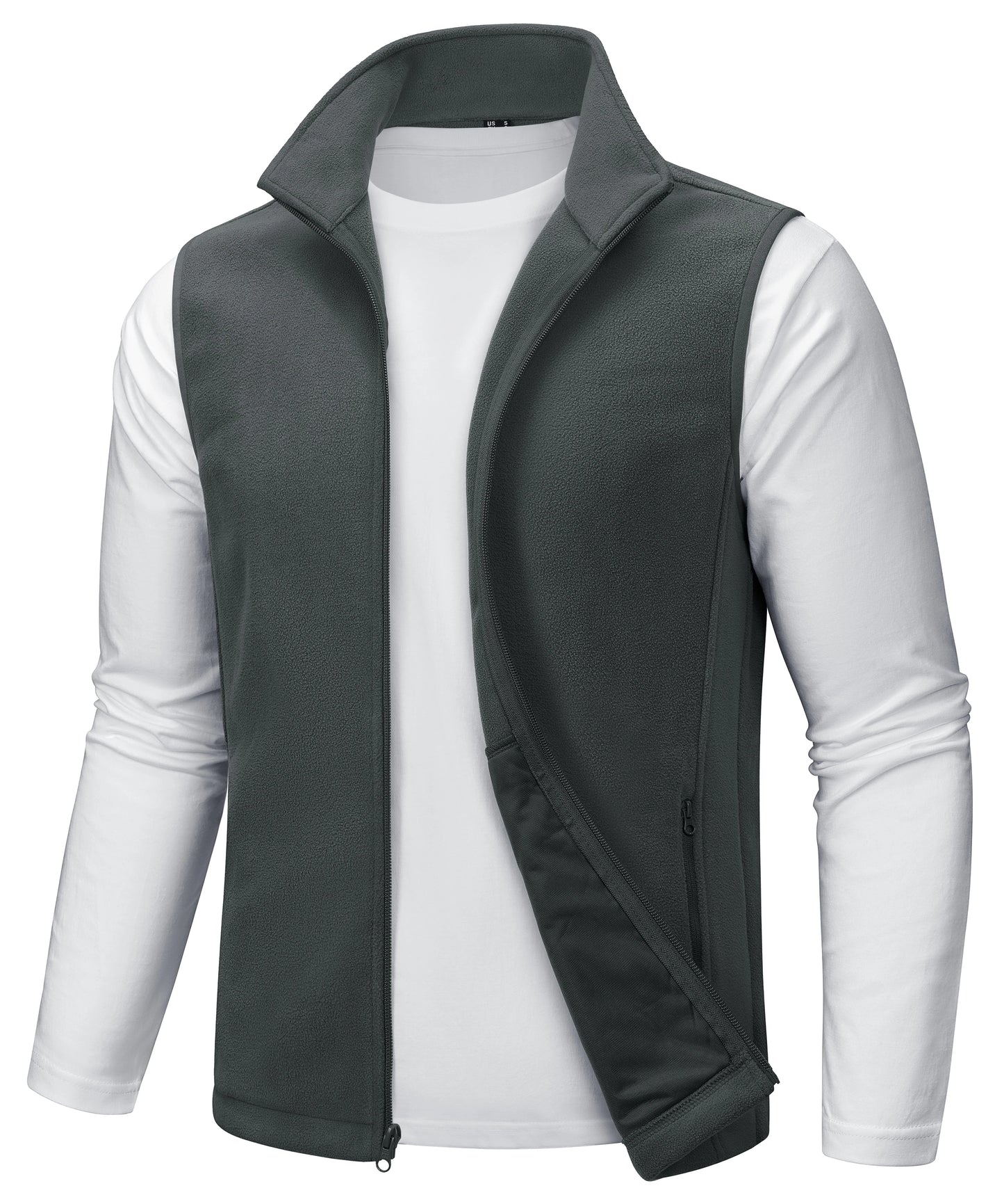 TACVASEN Men's Fleece Vest Zip Up Lightweight Sleeveless Jacket Warm Polar Fleece Outerwear with Pockets Casual Golf Hiking Vest