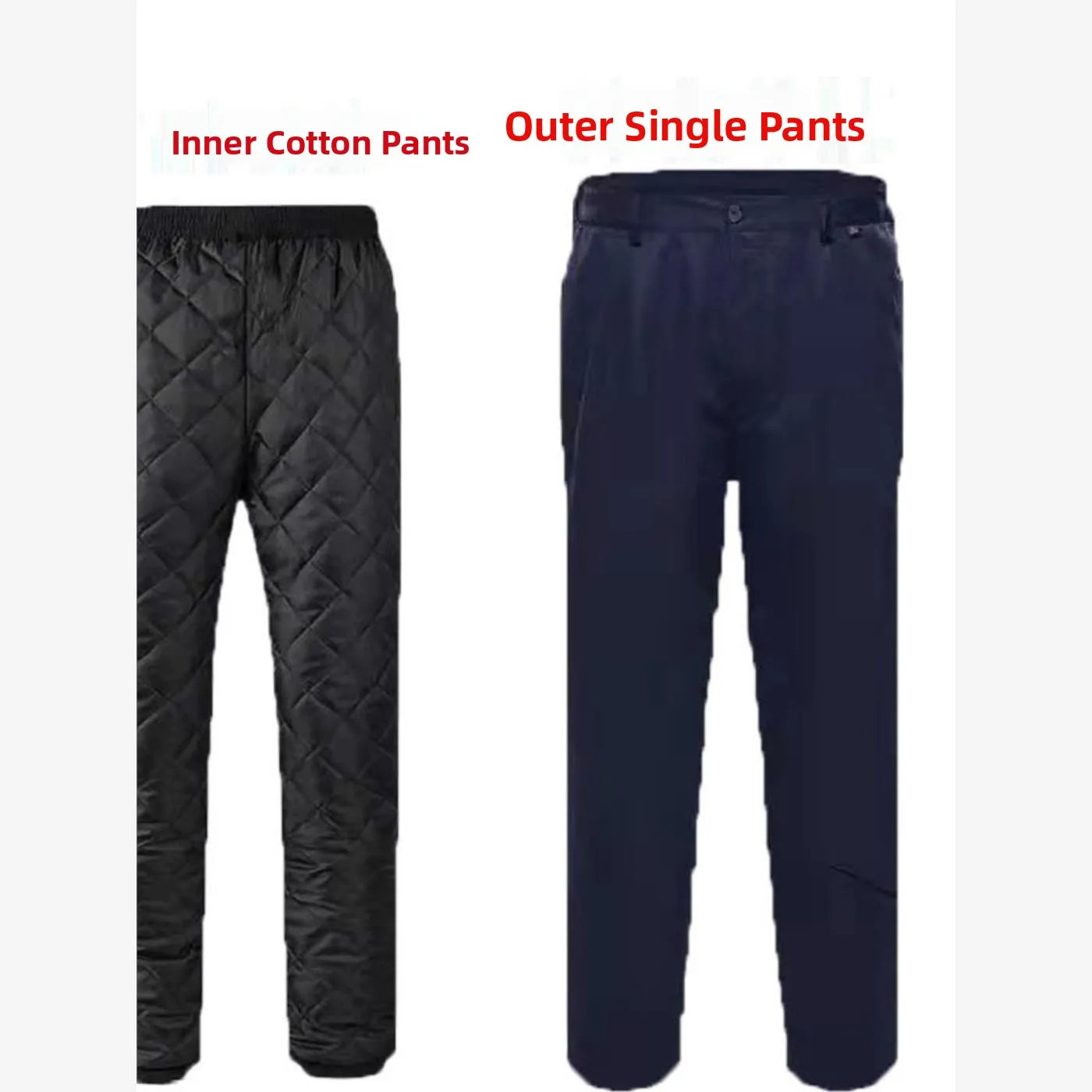 Thickened Winter Cotton Pants for Men Warm Loose High Waist Large Size Cold Proof  Welding Workwear Thermal Trousers