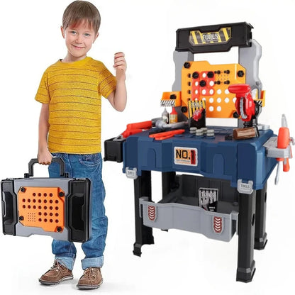 Kids Tool Bench Set with Realistic Tools Pretend Play Construction Workbench Playset Toy for Toddler Birthday Gifts for Boy Girl