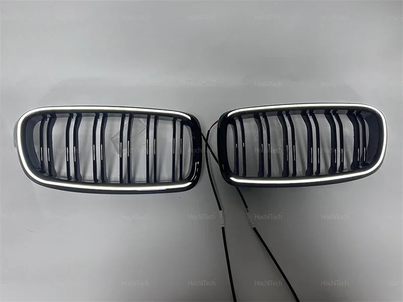 LED Light Front Bumper Racing Grille Grill For BMW 3 Series F30 F31 320i 330i 335i 2012-2019 1 Pair Gloss Black Kidney Grills