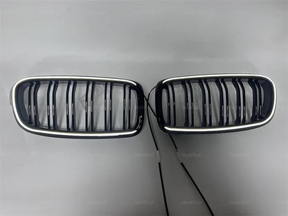 LED Light Front Bumper Racing Grille Grill For BMW 3 Series F30 F31 320i 330i 335i 2012-2019 1 Pair Gloss Black Kidney Grills