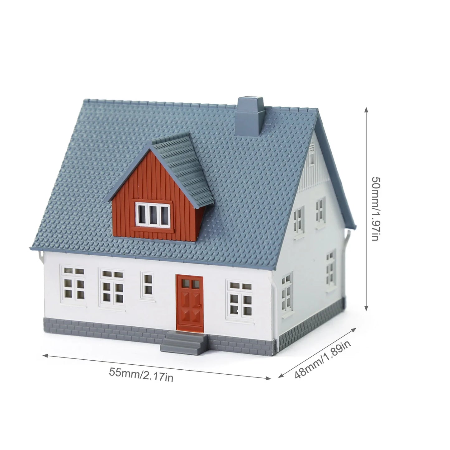 Evemodel N Scale Model Dwelling House Pre-built Painted Two-story Building