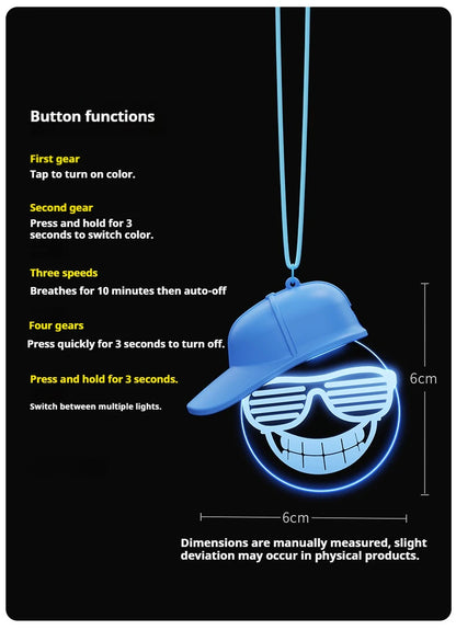 Creative Retro Car Pendant, Luminous Light Bulb Hanging Decoration, High-end Auto Atmosphere Light, Rearview Mirror Decor