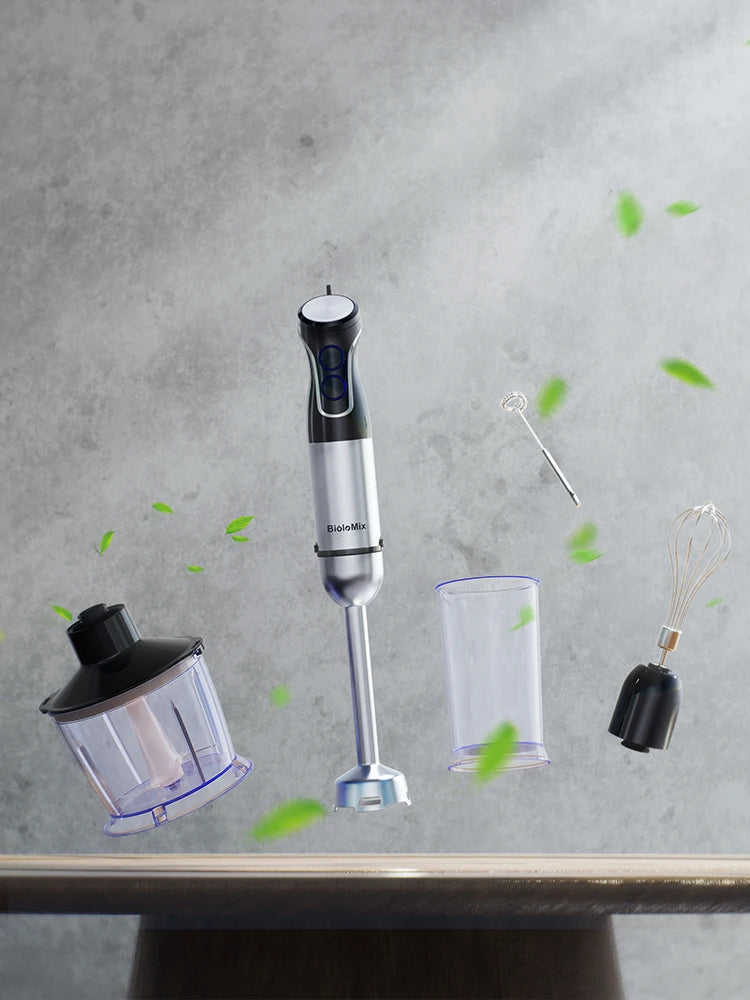 BioloMix 5 in 1 Immersion Hand Blender,1500W Blender with 304 Stainless Steel Blade,Food Processor,Smoothies Puree Baby Food