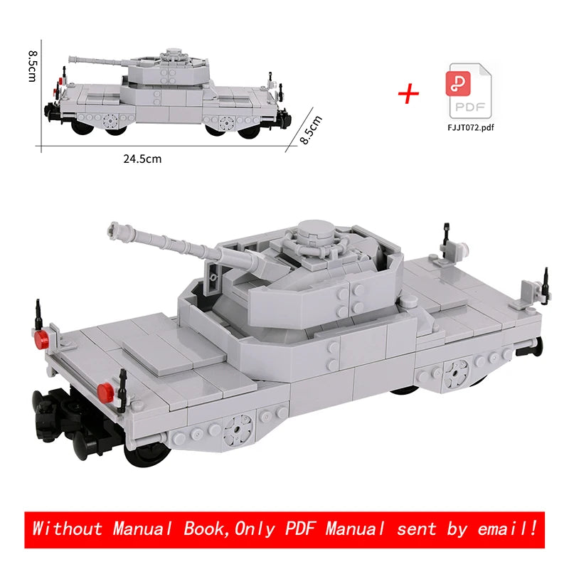 26cm Retro Double-Deck Passenger Train Car Building Blocks Model Green Gray Classic Train Display Toy for Hobbyists