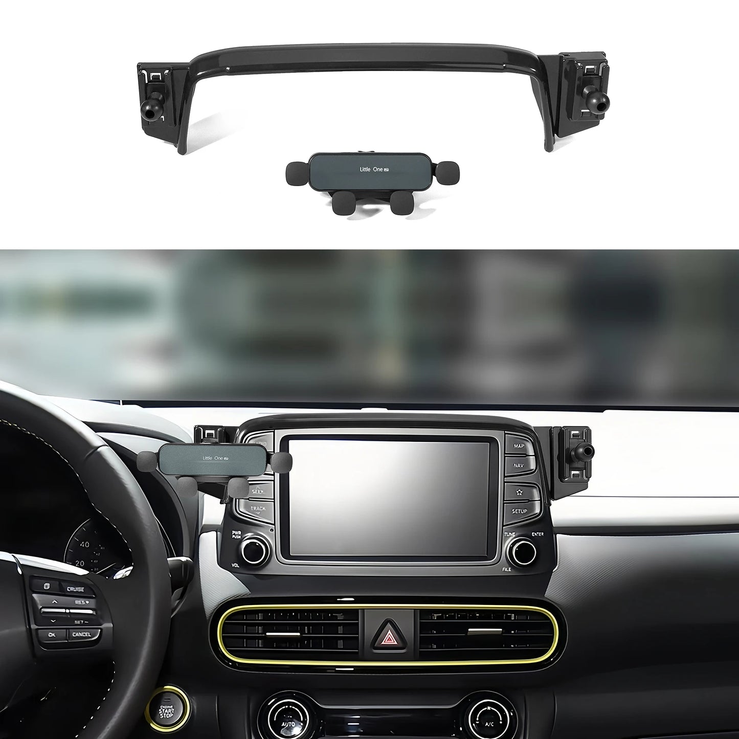 Special For Hyundai Kona 2017-2023 Phone Holder Central Navigation Fixed Base GPS Stand Mobile Phone Mounts Smartphone Bracket