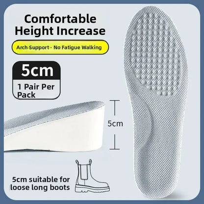 Elevated Insole Shoe Insert Hard Bottom Unisex Invisible 2cm Heightening Pad Comfortable All-Season Footwear Accessory