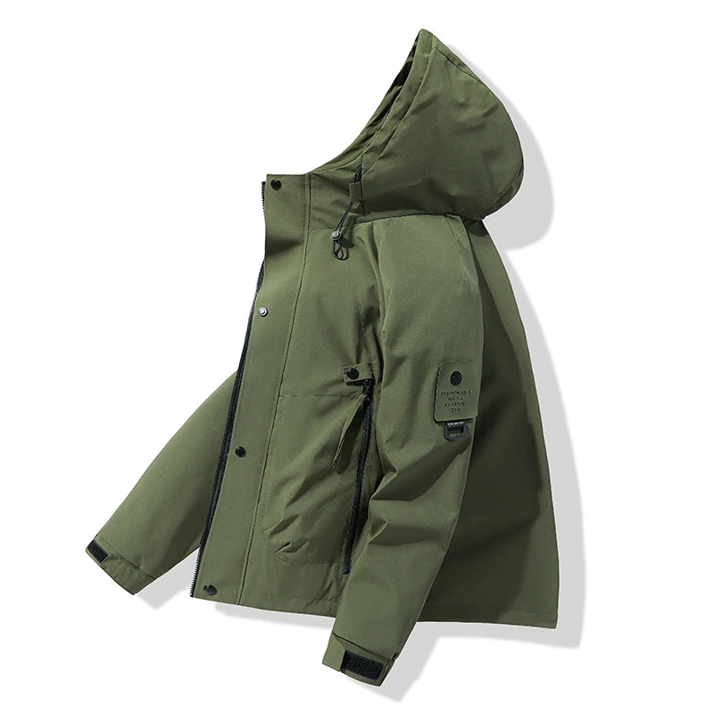 Paul 2026 Men's Thickened down Cotton Jacket Hooded Warm Workwear Ultra-Thick Outerwear Fashionable Urban Style Polyester Fiber