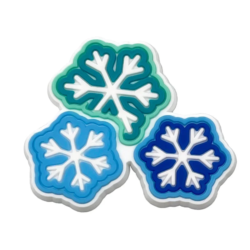 1/25PCS Christmas Style Shoe Charms Xmas Style Snowman Christmas Outfit Snowflake Shoe Accessories Pins for Clog Pins Buckles