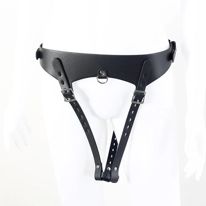 BDSM Leather AV Wand Vibrator Holder Harness Woman,Forced Orgasm Sex Suit Lingerie,Bondage Restraints,Chastity Belt,Adult Games
