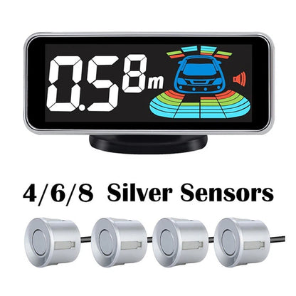 Multiple Radar Parking Sensor Kit Backlight Parktronic LED Display System Backup Monitor Detector Assistant 4/6/8 Sensor Alarm