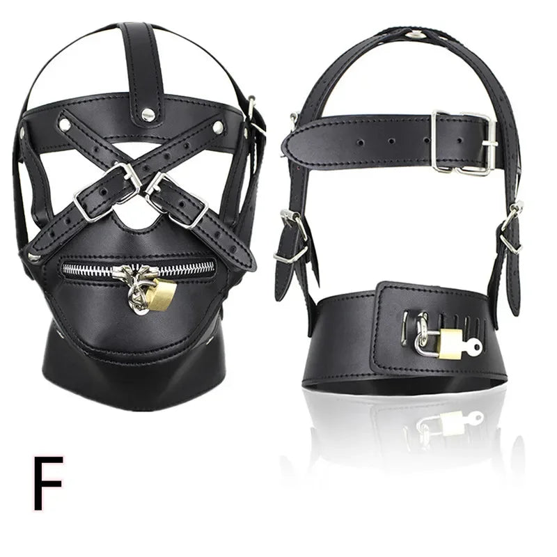 Head Mask BDSM Hood Restraint Strap Erotic Sex Toys For Woman Couples Bondage Set Mouth Gag Ball Slave Adult Game Sex Products