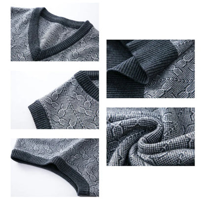 BROWON Brand Sweater Mens Clothes 2026 Autumn Wool Solid Color Knittes Sweater Vest Men Fashion Jacquard Thick Winter Clothing