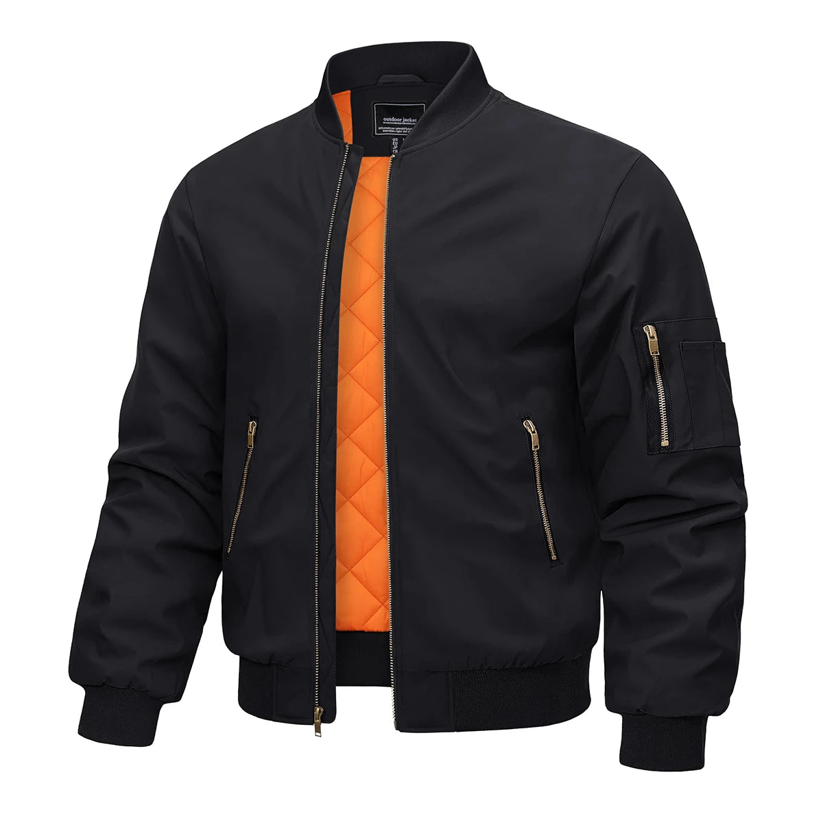 MAGCOMSEN Bomber Jacket Men Warm Zip Up Winter Padded Coat Casual Baseball Jackets Pilot Windbreaker Varsity Jackets