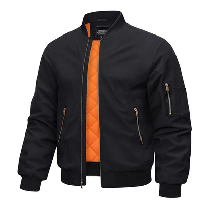 MAGCOMSEN Bomber Jacket Men Warm Zip Up Winter Padded Coat Casual Baseball Jackets Pilot Windbreaker Varsity Jackets