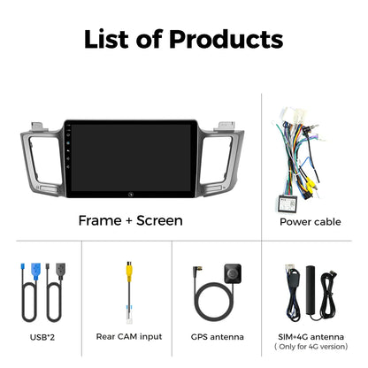 Ainavi Car Radio For Toyota RAV4 2012 2013 2015 2016 2017 2018 2019 XA40 Carplay Android Auto Car Multimedia HDMI DSP 48EQ 2 DIN