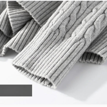 Men's Wool Quarter-Zip Sweater, All Day Warm Cable Knit, Old Money Style for Smart Casual, Gray and Beige Colors Available
