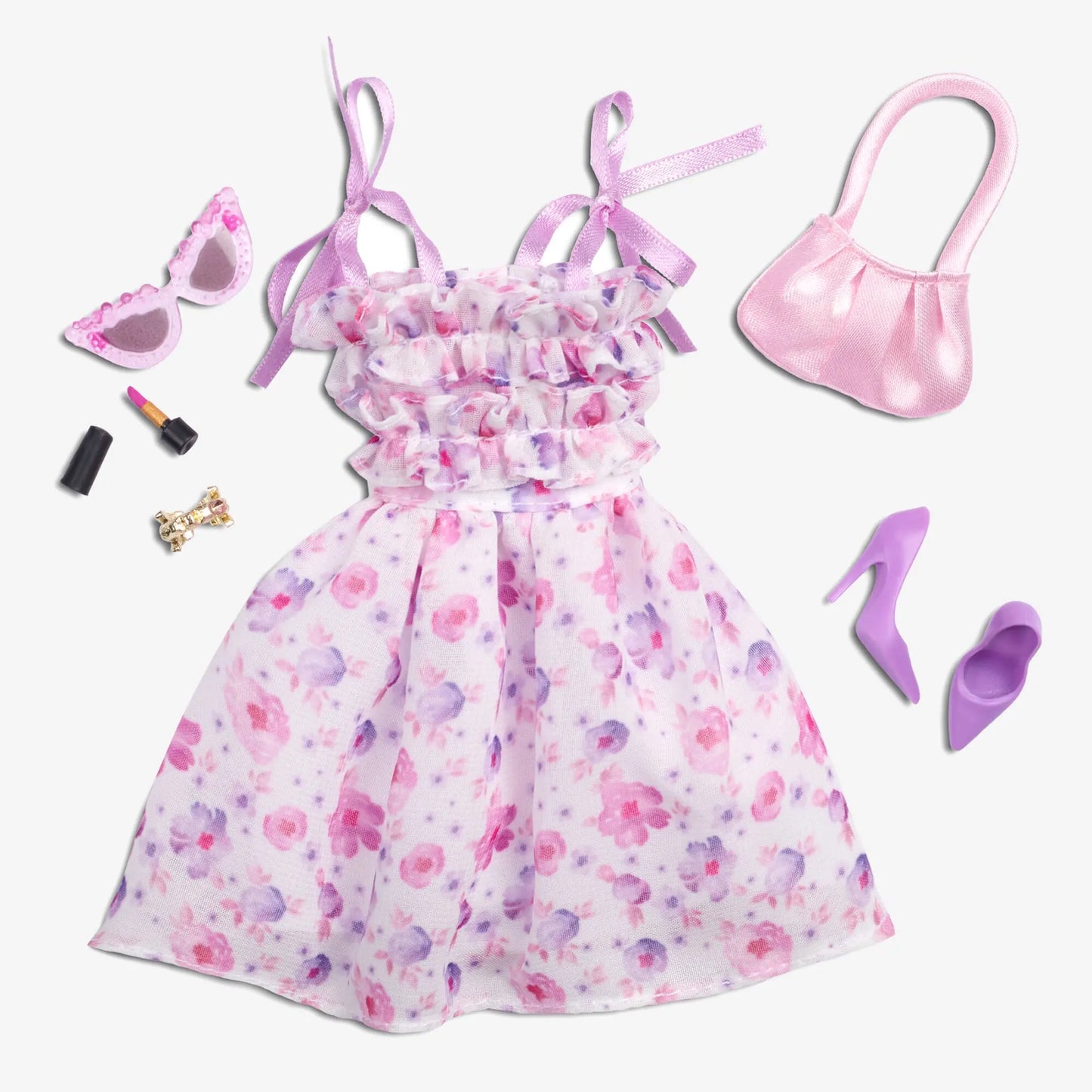Original Barbi e Style Gold Label Doll Clothes Set Collector'S Edition Fashion Collection White Pleated Skirt With Bag Fans Gift