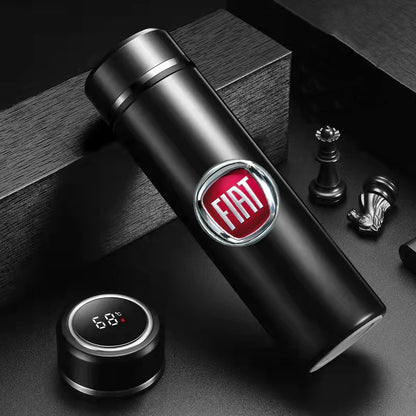 Car Smart Thermos Cup 500ml Portable Temperature Display Water Bottle For FIAT 500 500C 2012 500X 500L Fiat 695 Car Accessories