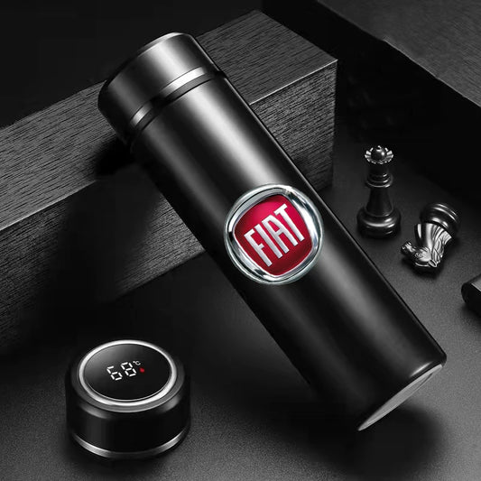 Car Smart Thermos Cup 500ml Portable Temperature Display Water Bottle For FIAT 500 500C 2012 500X 500L Fiat 695 Car Accessories