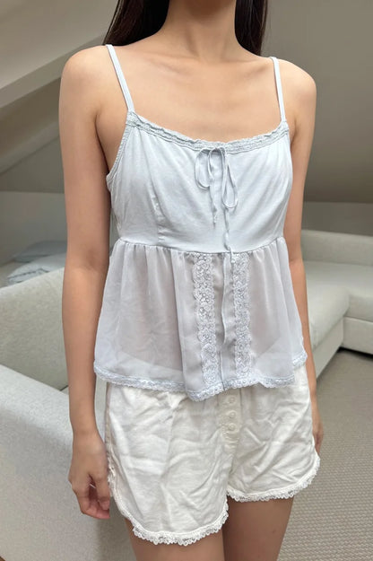 Brandy Melville Pure Cotton Three-Button Base Layer Vest Sweet Style V-Neck Sleeveless Tank Top for Women Spring Summer