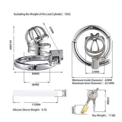 New Style Men's Metal Chastity Cage Adjustable Snap Ring SM Bondage Conditioning Stainless Steels CB Chastity Lock Adult Sex Toy