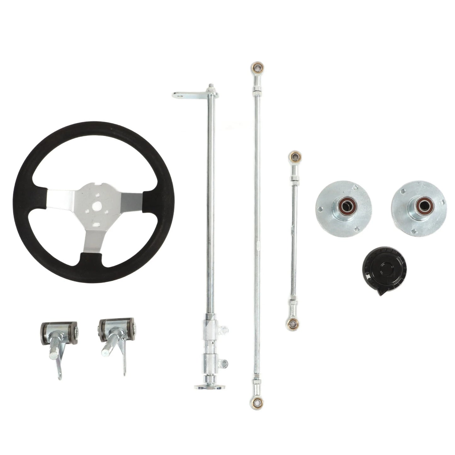300mm Go Karts Steering Wheel Kit Tie Rod Ball Joint Gear Rack Shaft Kit for 100cc 125cc 140cc 150cc Go Kart Quad