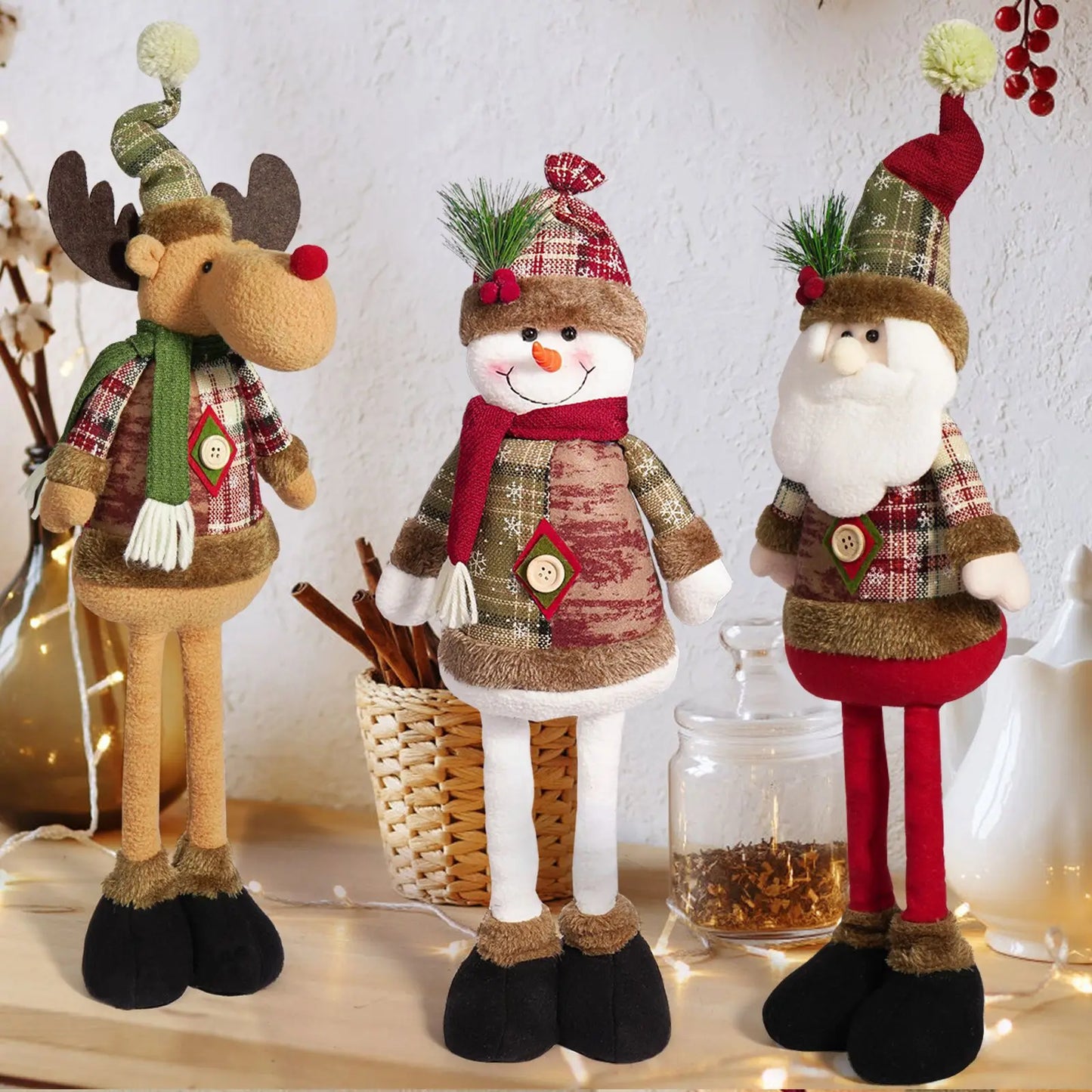 Christmas Santa Doll Decorations For Home 2025 Table Xmas Ornaments Snowman Santa Claus Elk Toys New Year Decor 2026 Noel Gifts